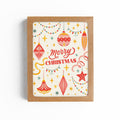Merry Christmas Retro Ornaments Card - Boxed Set of 8 Cards - Che Cose Belle