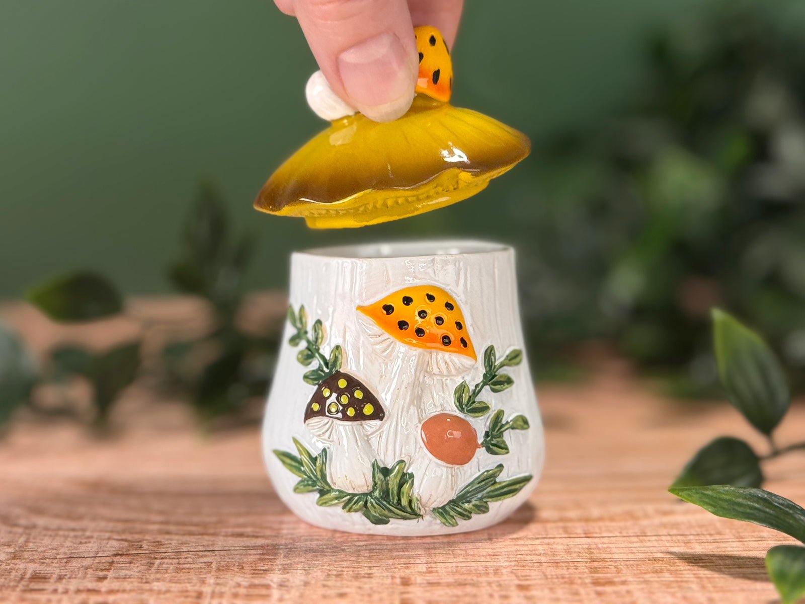 Merry Mushroom - Inspired 70s Hand - Painted Trinket Box - Che Cose Belle