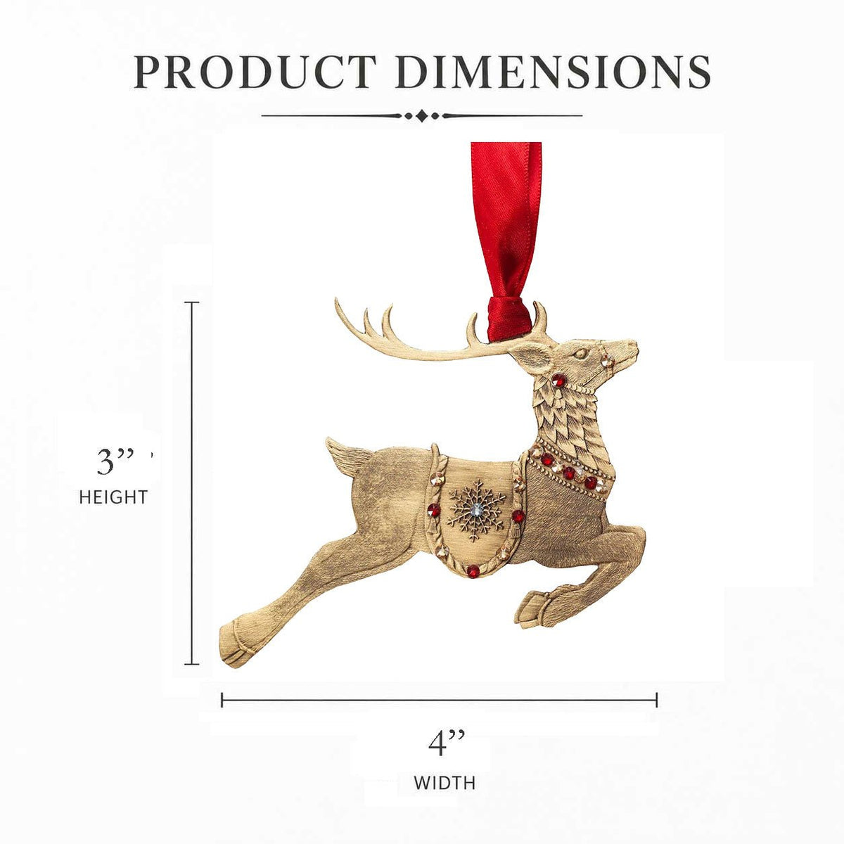 Merry Reindeer Ornament (Bronze) - Che Cose Belle