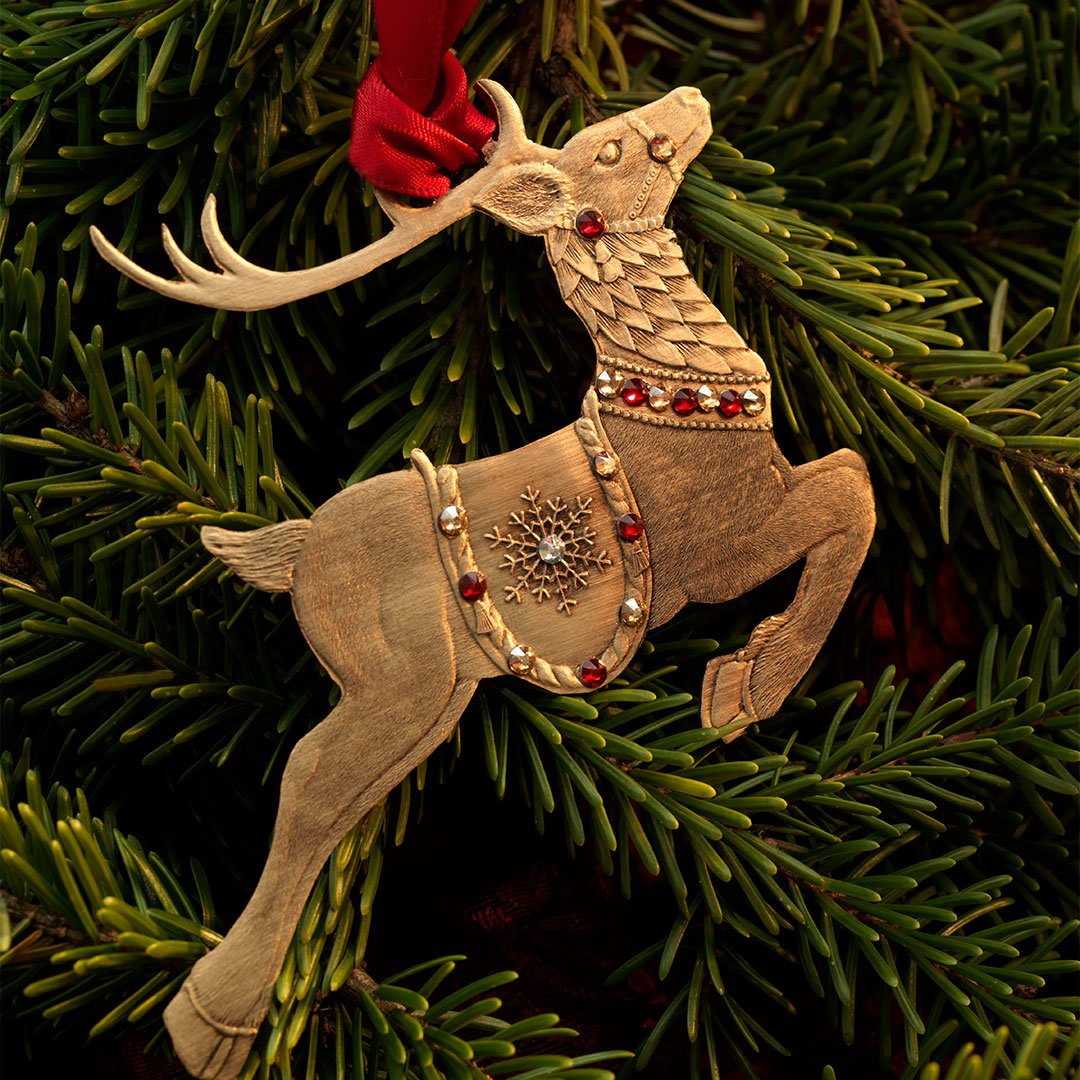 Merry Reindeer Ornament (Bronze) - Che Cose Belle