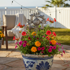 Metal Trumpet Flower Twirl Garden Stakes - Che Cose Belle