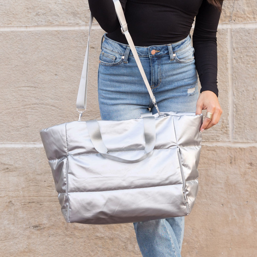Metallic Puffer Tote - Che Cose Belle