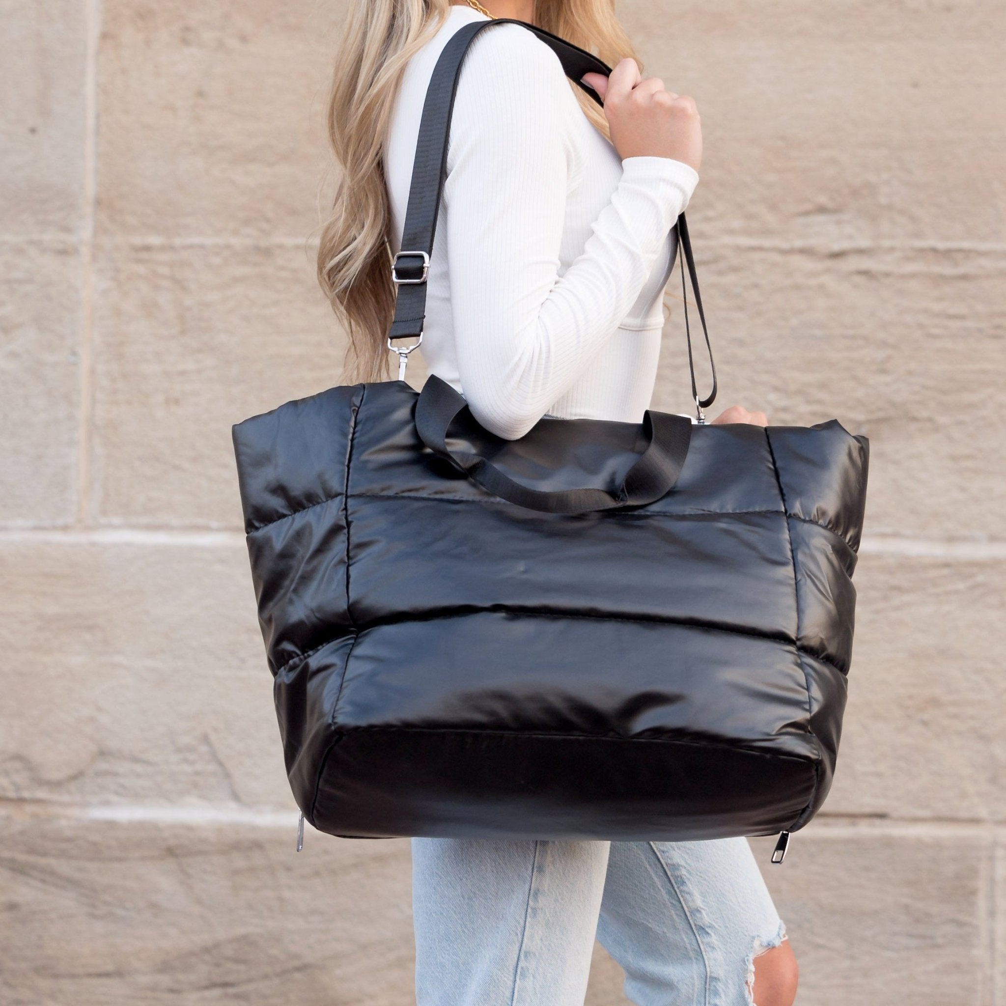 Metallic Puffer Tote - Che Cose Belle