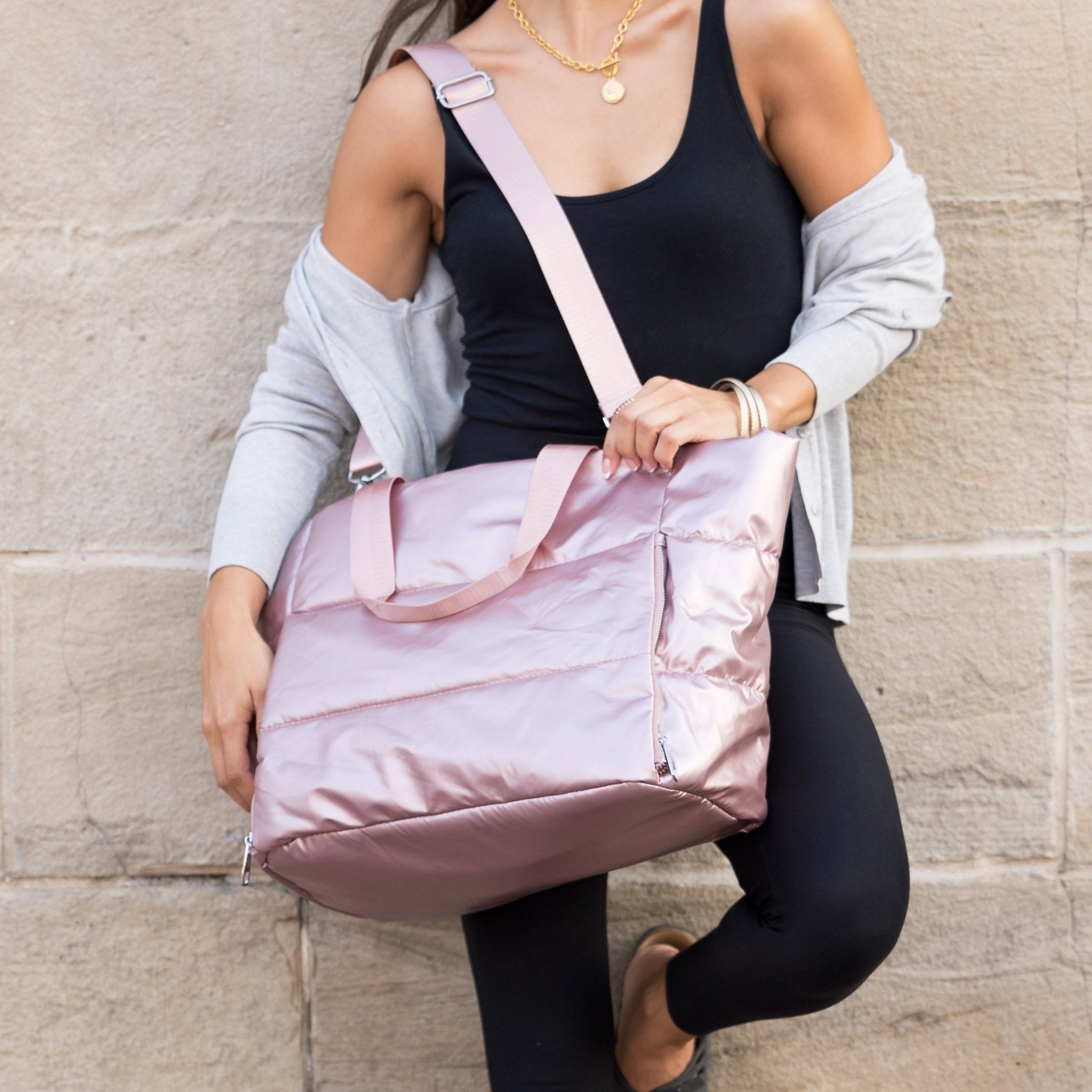 Metallic Puffer Tote - Che Cose Belle