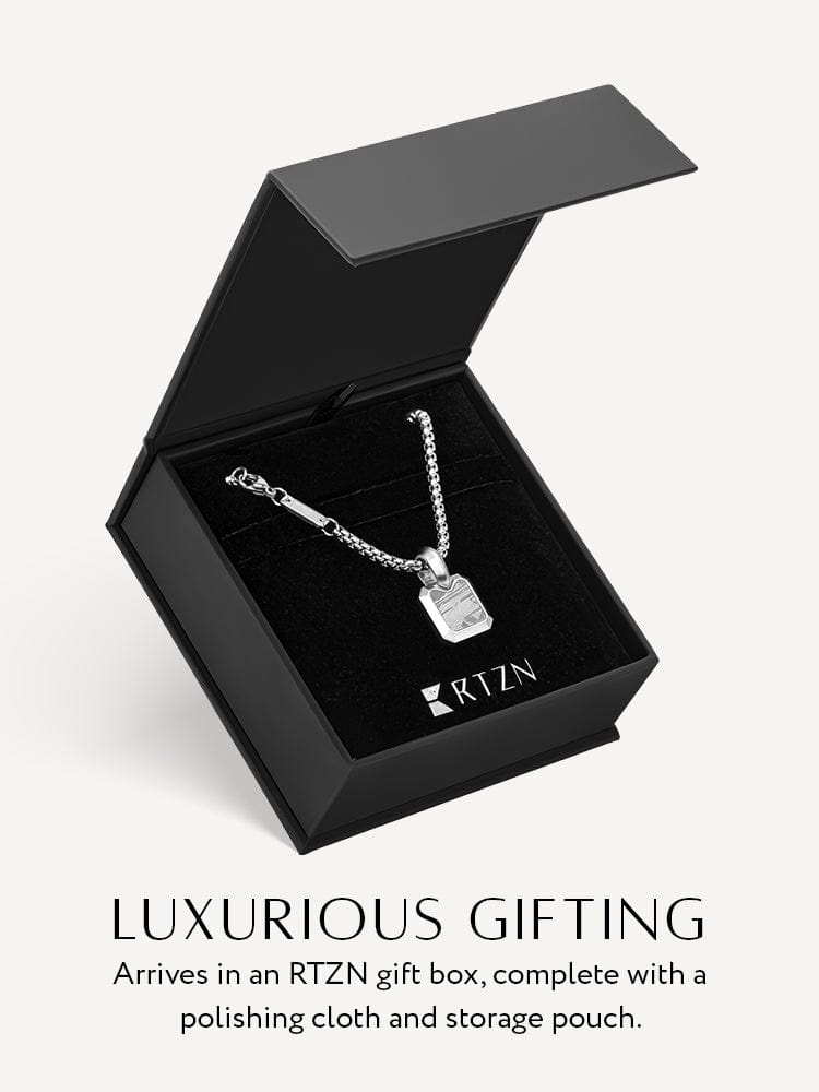 Meteorite Square Pendant Necklace - Che Cose Belle