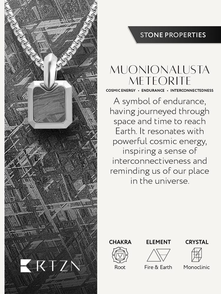 Meteorite Square Pendant Necklace - Che Cose Belle