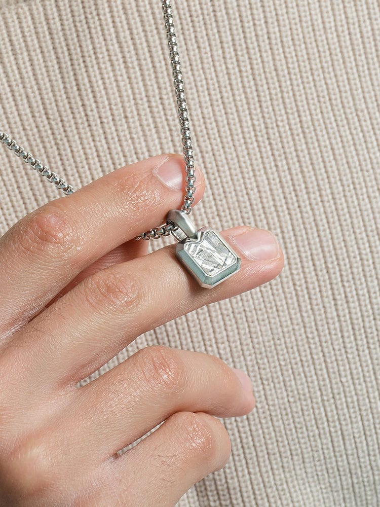 Meteorite Square Pendant Necklace - Che Cose Belle