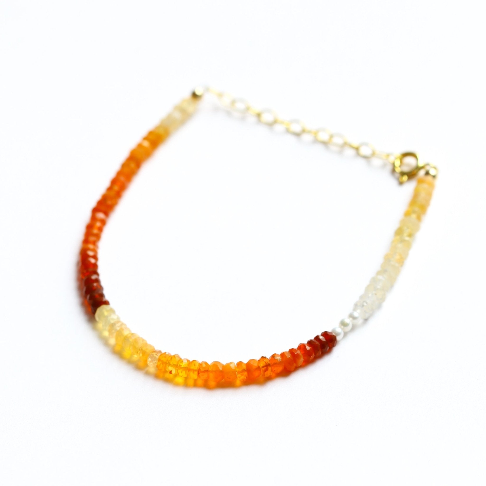 Mexican Fire Opal and Pearl Beaded Bracelet - Che Cose Belle