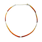 Mexican Fire Opal and Pearl Beaded Necklace - Moon Cycle - Che Cose Belle