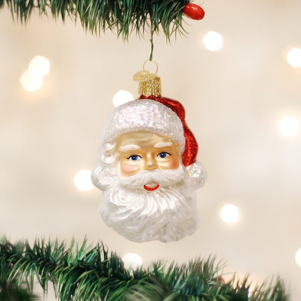 Mid Century Santa Head Glass Ornament - Che Cose Belle