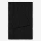 Milano (black) - Italian 100% cashmere ribbed beanie (unisex) - Che Cose Belle