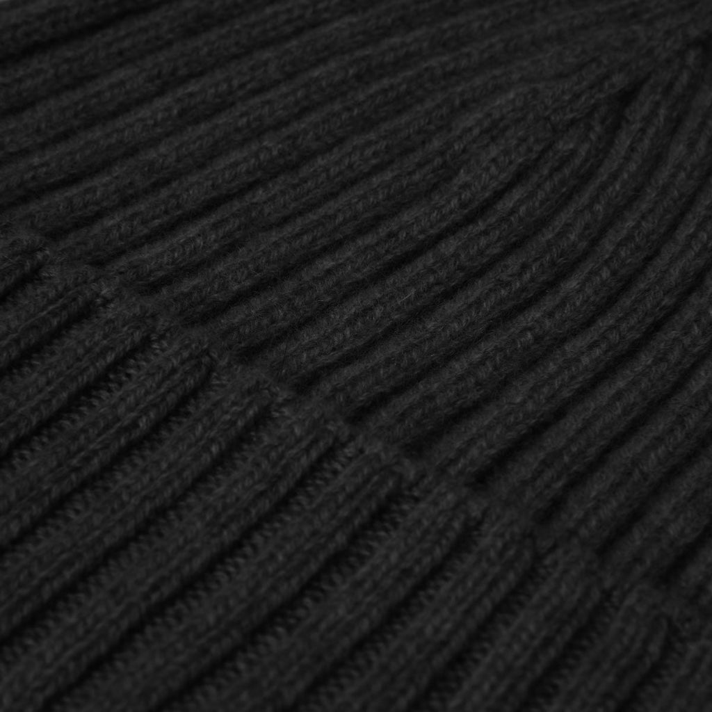 Milano (black) - Italian 100% cashmere ribbed beanie (unisex) - Che Cose Belle