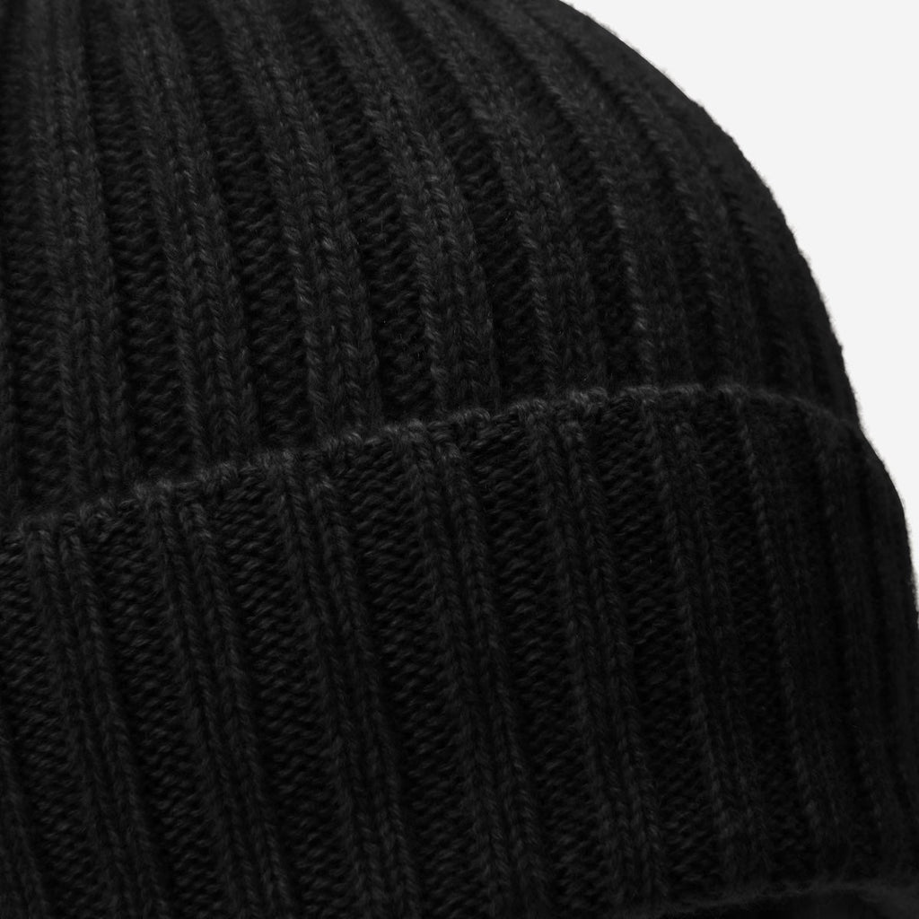 Milano (black) - Italian 100% cashmere ribbed beanie (unisex) - Che Cose Belle