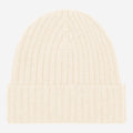 Milano (cream) - Italian 100% cashmere ribbed beanie (unisex) - Che Cose Belle