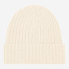 Milano (cream) - Italian 100% cashmere ribbed beanie (unisex) - Che Cose Belle