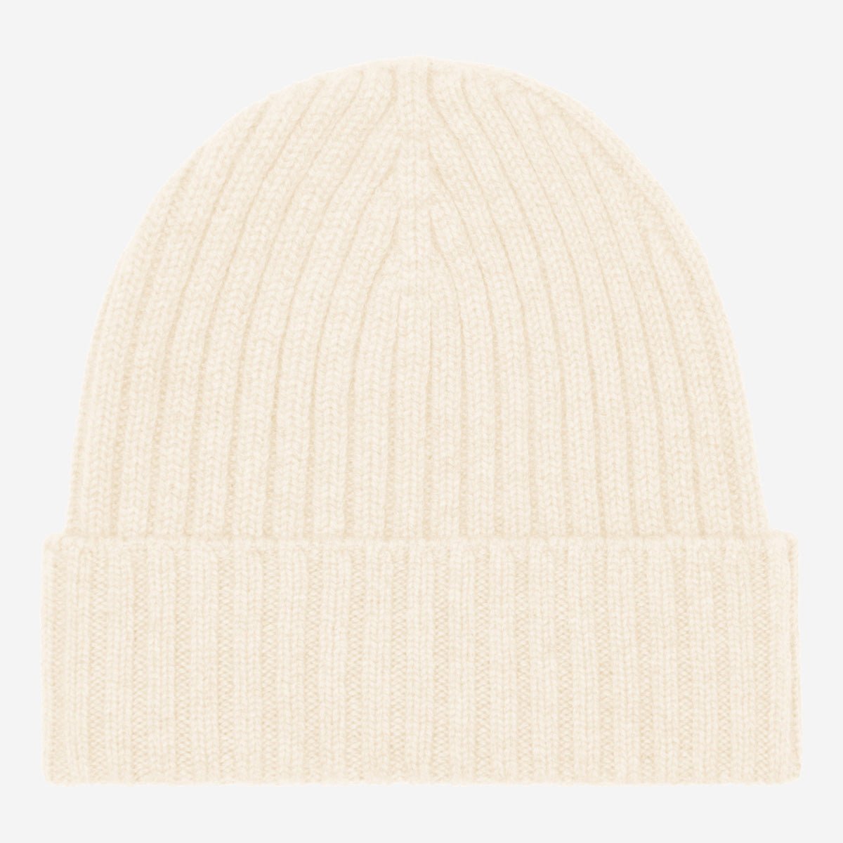 Milano (cream) - Italian 100% cashmere ribbed beanie (unisex) - Che Cose Belle