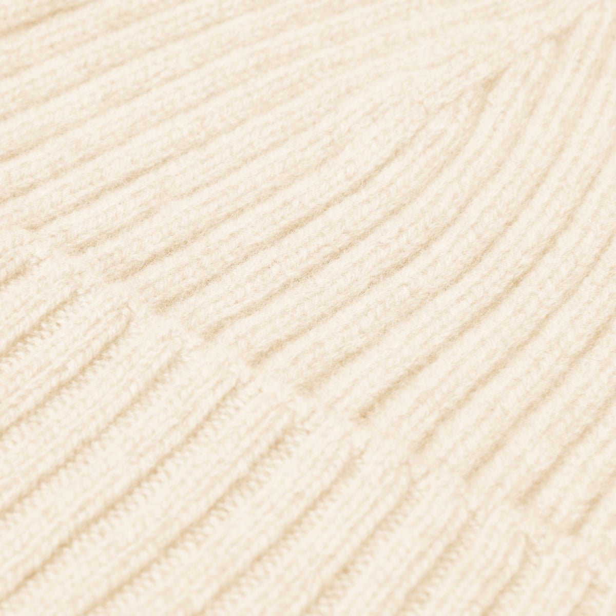 Milano (cream) - Italian 100% cashmere ribbed beanie (unisex) - Che Cose Belle