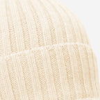 Milano (cream) - Italian 100% cashmere ribbed beanie (unisex) - Che Cose Belle