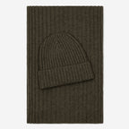 Milano (dark green) - Italian 100% cashmere ribbed beanie (unisex) - Che Cose Belle