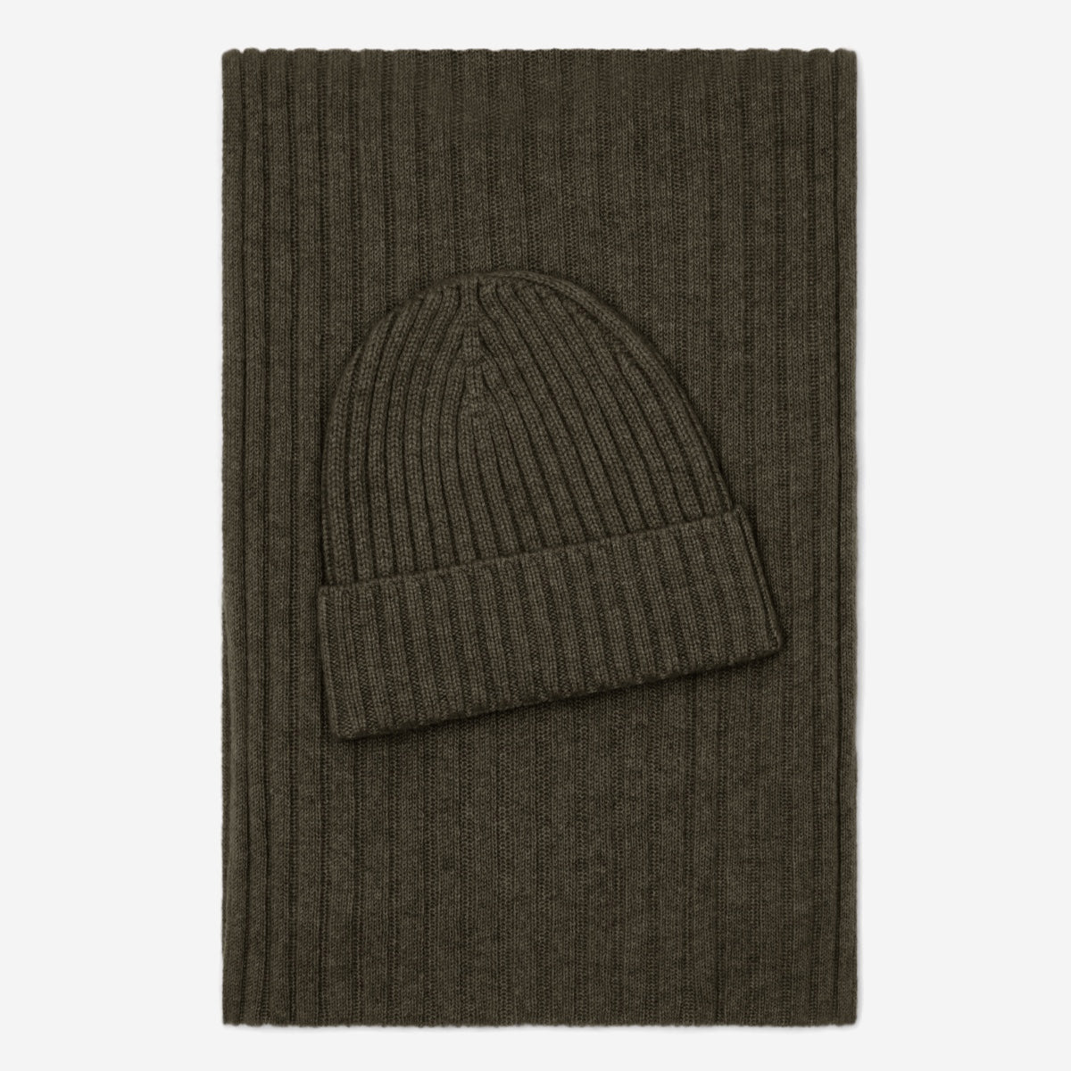 Milano (dark green) - Italian 100% cashmere ribbed beanie (unisex) - Che Cose Belle