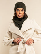 Milano (dark green) - Italian 100% cashmere ribbed beanie (unisex) - Che Cose Belle