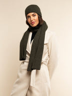 Milano (dark green) - Italian 100% cashmere ribbed beanie (unisex) - Che Cose Belle