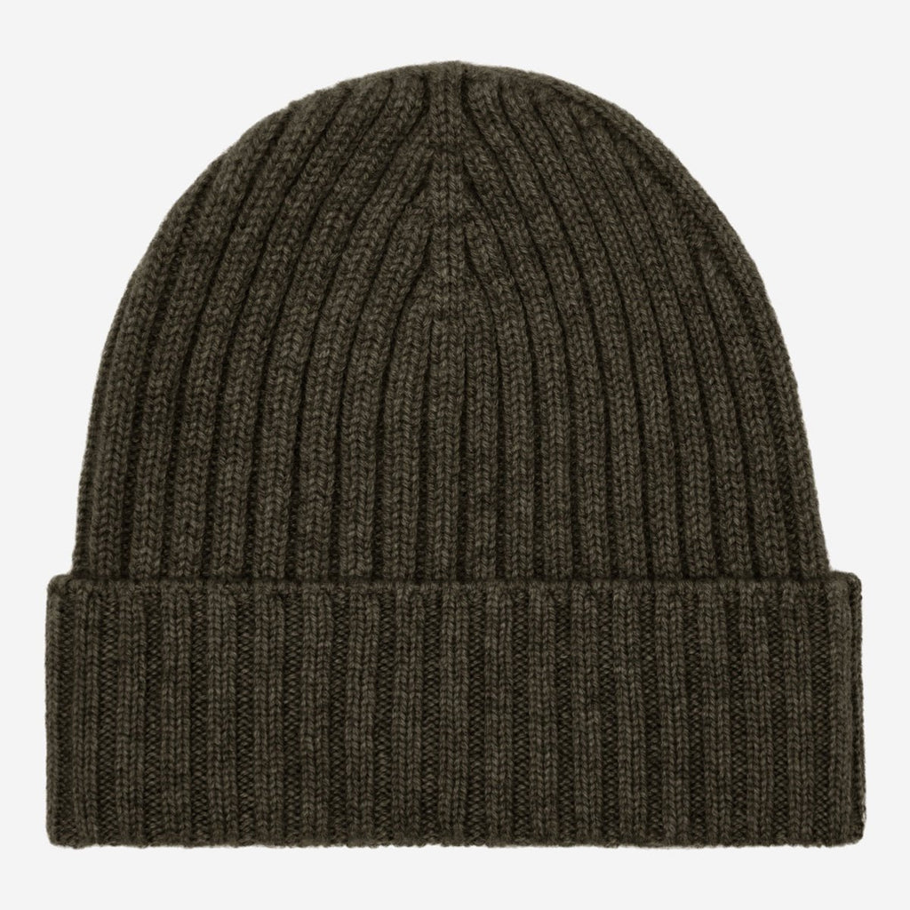 Milano (dark green) - Italian 100% cashmere ribbed beanie (unisex) - Che Cose Belle