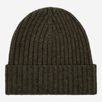 Milano (dark green) - Italian 100% cashmere ribbed beanie (unisex) - Che Cose Belle