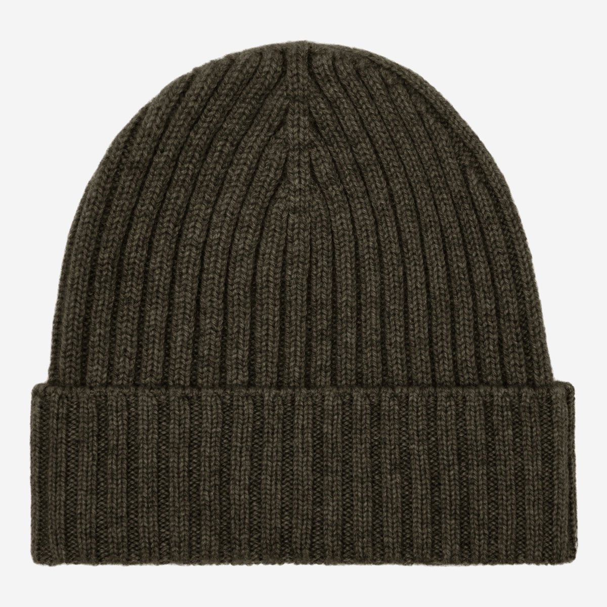 Milano (dark green) - Italian 100% cashmere ribbed beanie (unisex) - Che Cose Belle