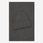 Milano (dark grey) - Italian 100% cashmere ribbed beanie (unisex) - Che Cose Belle