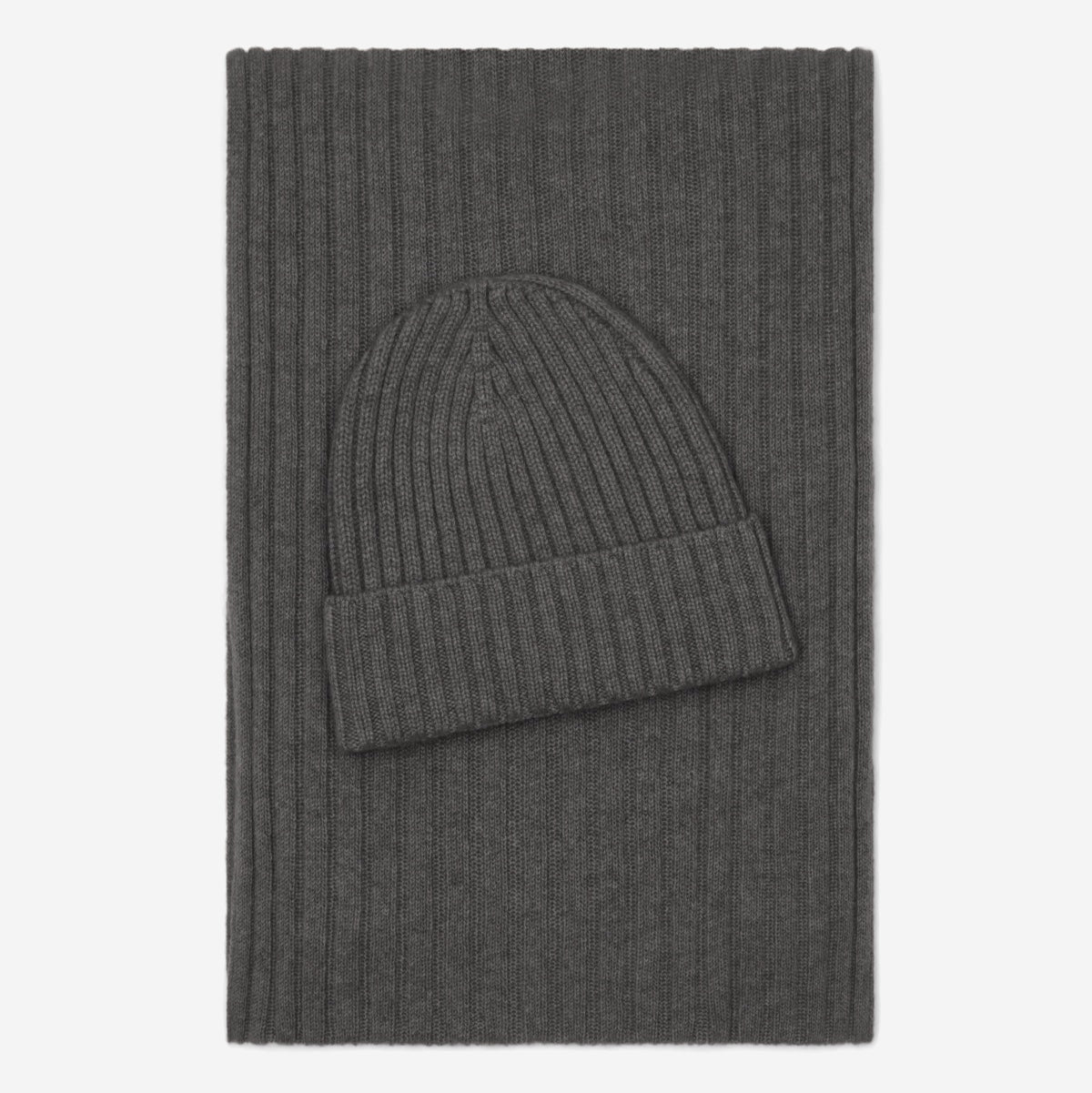 Milano (dark grey) - Italian 100% cashmere ribbed beanie (unisex) - Che Cose Belle
