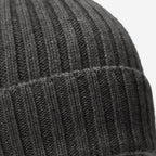 Milano (dark grey) - Italian 100% cashmere ribbed beanie (unisex) - Che Cose Belle