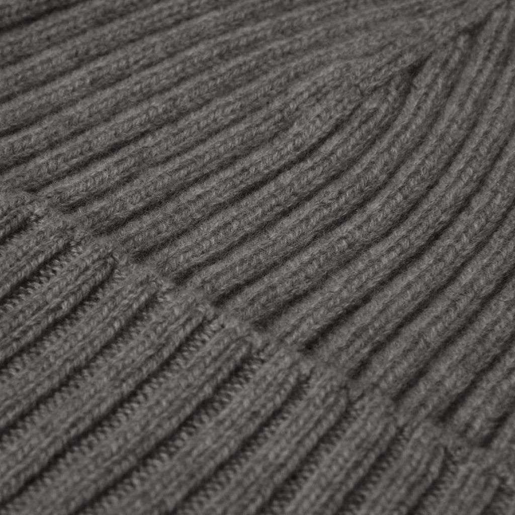 Milano (dark grey) - Italian 100% cashmere ribbed beanie (unisex) - Che Cose Belle