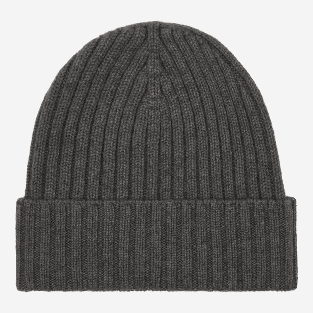 Milano (dark grey) - Italian 100% cashmere ribbed beanie (unisex) - Che Cose Belle