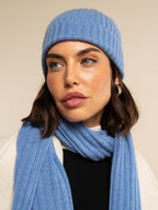 Milano (light blue) - Italian 100% cashmere ribbed beanie (unisex) - Che Cose Belle