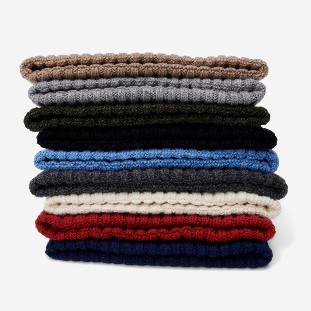 Milano (light blue) - Italian 100% cashmere ribbed beanie (unisex) - Che Cose Belle