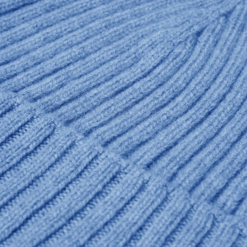 Milano (light blue) - Italian 100% cashmere ribbed beanie (unisex) - Che Cose Belle