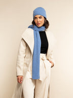 Milano (light blue) - Italian 100% cashmere ribbed beanie (unisex) - Che Cose Belle