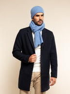 Milano (light blue) - Italian 100% cashmere ribbed beanie (unisex) - Che Cose Belle