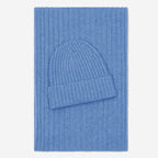 Milano (light blue) - Italian 100% cashmere ribbed beanie (unisex) - Che Cose Belle
