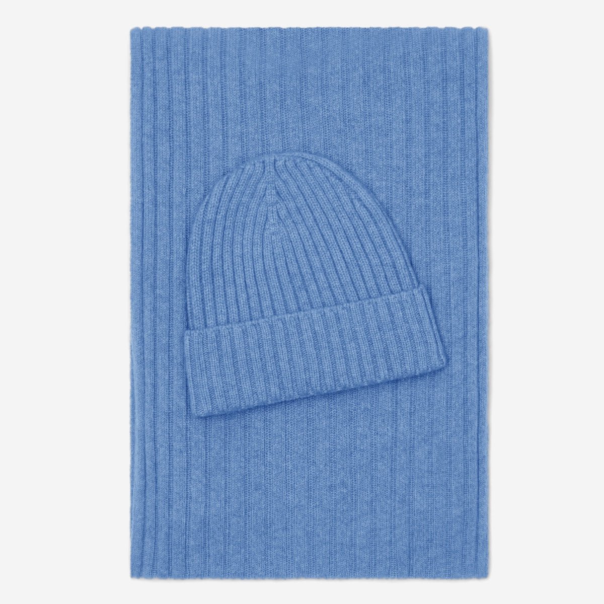 Milano (light blue) - Italian 100% cashmere ribbed beanie (unisex) - Che Cose Belle