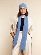 Milano (light blue) - Italian 100% cashmere ribbed beanie (unisex) - Che Cose Belle