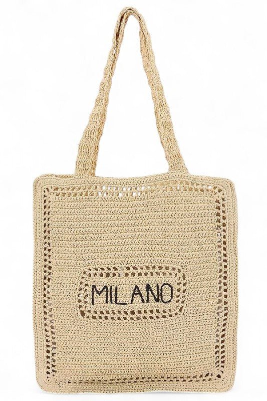 Milano Straw Tote Bag – Chic Everyday Straw Handbag - Che Cose Belle