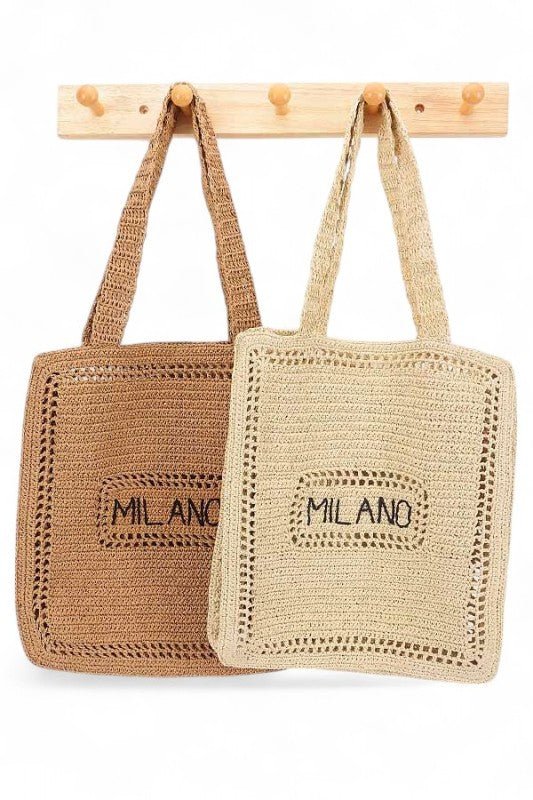 Milano Straw Tote Bag – Chic Everyday Straw Handbag - Che Cose Belle