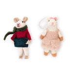 Millie and Nelson Mouse Eco Ornaments - Che Cose Belle