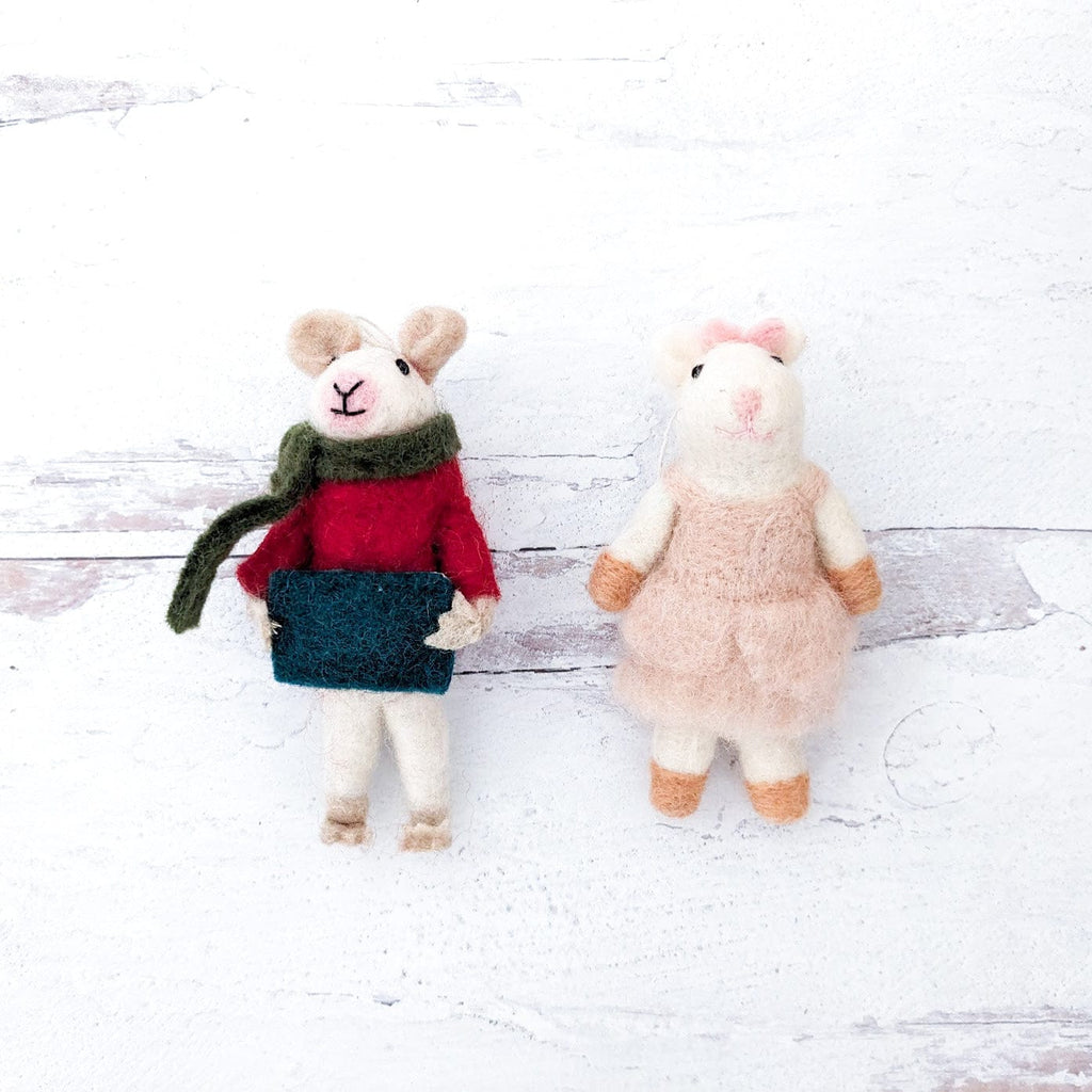 Millie and Nelson Mouse Eco Ornaments - Che Cose Belle