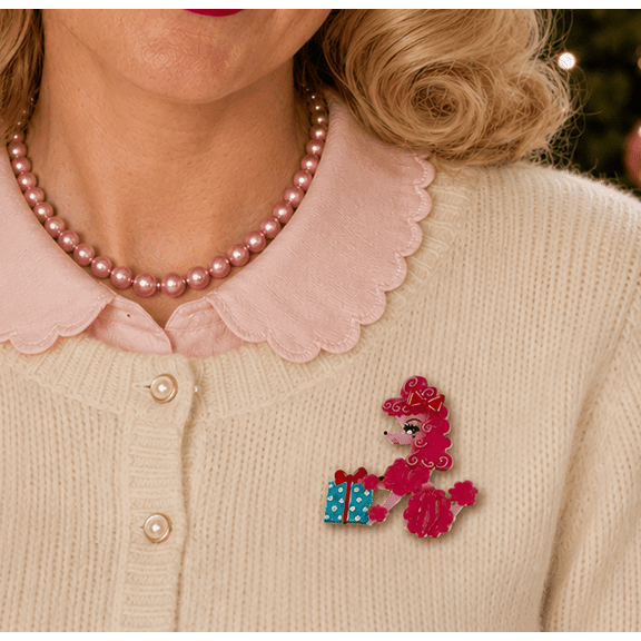 Mimi Loves Christmas Brooch by Miss Fluff x Lipstick & Chrome - Che Cose Belle