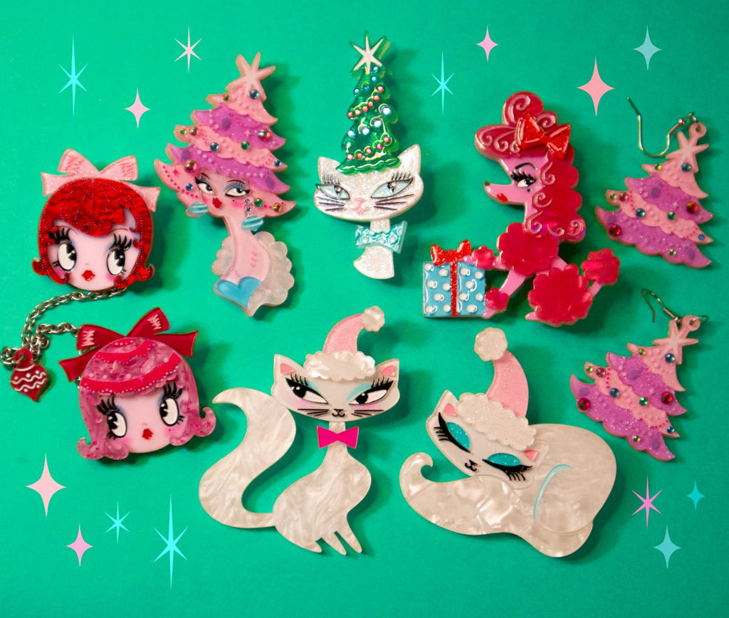 Mimi Loves Christmas Brooch by Miss Fluff x Lipstick & Chrome - Che Cose Belle