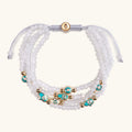 Mindful Cleanse - Moonstone Enamel Evil Eye Hamsa Bracelet - Che Cose Belle