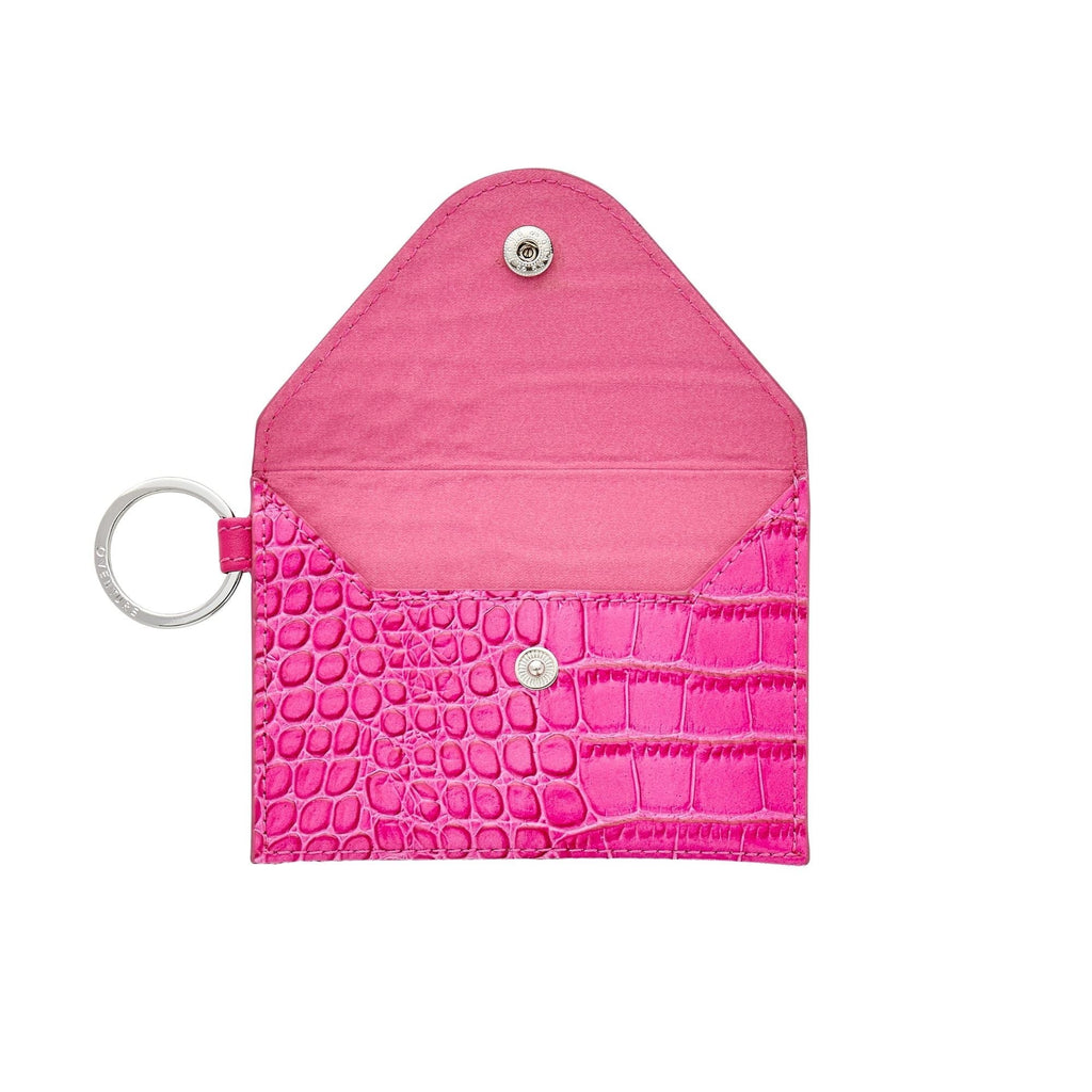 Keychain Wallet — Pink Leather Envelope Wallet